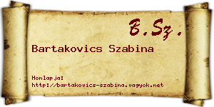Bartakovics Szabina névjegykártya