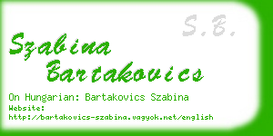 szabina bartakovics business card